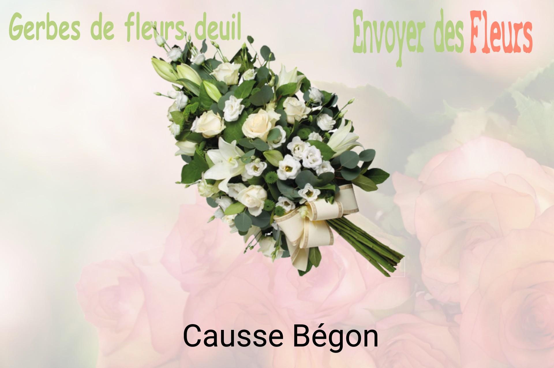 Gerbe de fleurs de deuil livrée à Causse-Bégon
